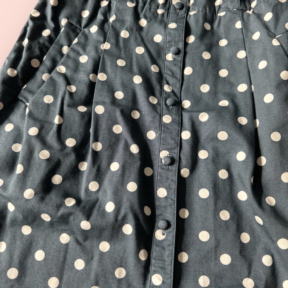 Woman’s Boden Blue Polka Dot Print Tank Top Collar Button Front Dress Size 12 - Picture 5 of 15